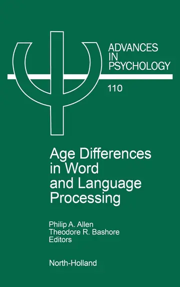Cover of Age Differences in Word and Language Processing