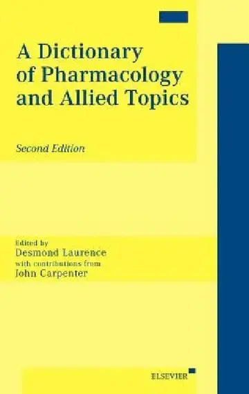 Cover of A Dictionary of Pharmacology and Allied Topics