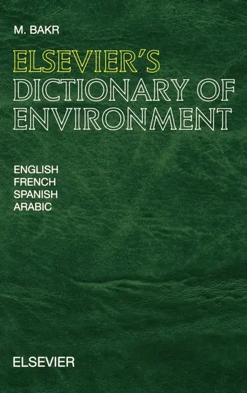 Cover of Elsevier's Dictionary of Environment