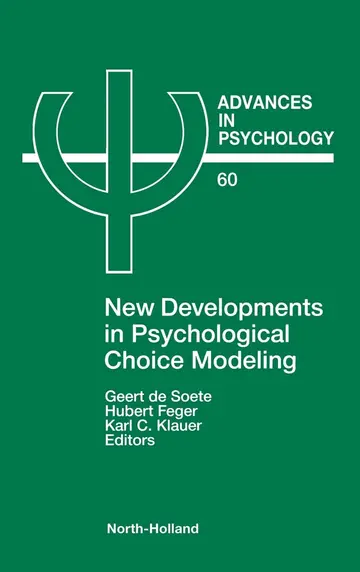 Cover of New Developments in Psychological Choice Modeling