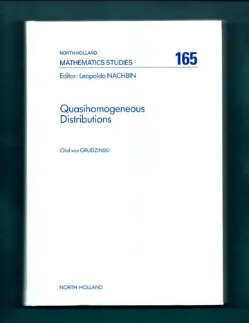 Cover of Quasihomogeneous Distributions
