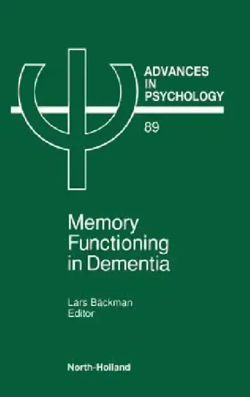 Cover of Advances in Psychology V89