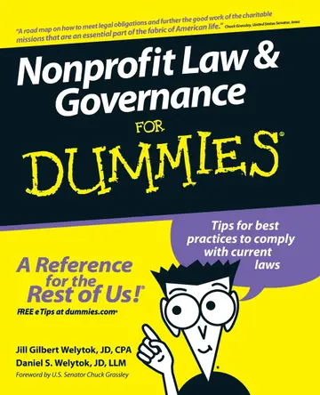 Cover of Nonprofit Law and Governance for Dummies