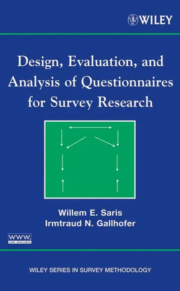 Cover of Design, Evaluation, and Analysis of Questionnaires for Survey Research