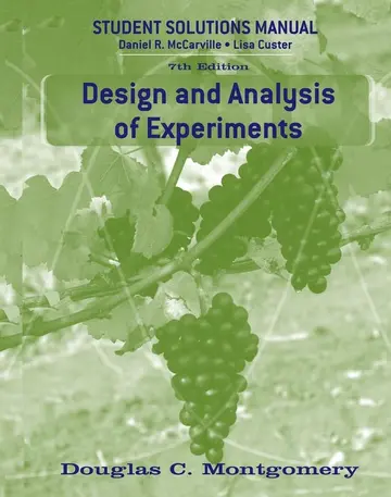 Cover of Design and Analysis of Experiments