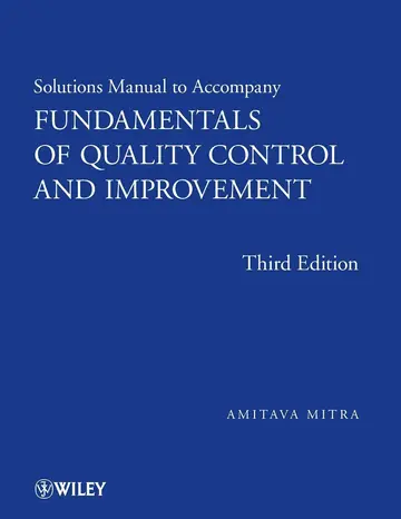 Cover of Solutions Manual to accompany Fundamentals of Quality Control and Improvement