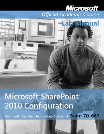 Cover of Exam 70–667 Microsoft Office SharePoint 2010 Configuration Lab Manual