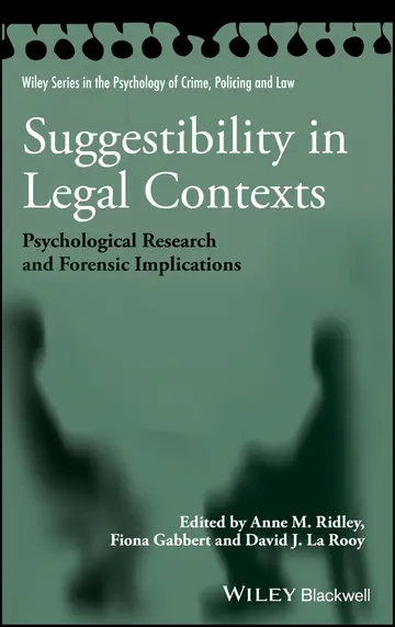Cover of Suggestibility in Legal Contexts