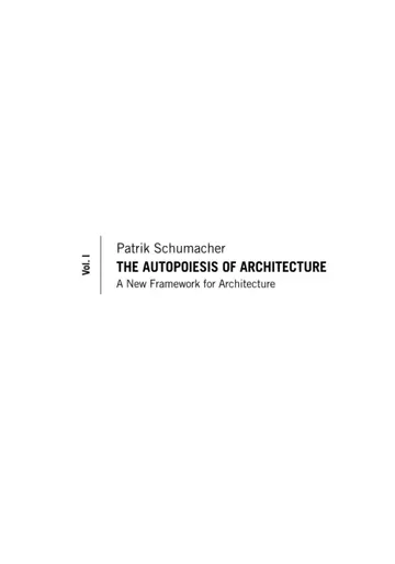 Cover of The Autopoiesis of Architecture