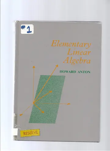 Cover of Elementary Linear Algebra