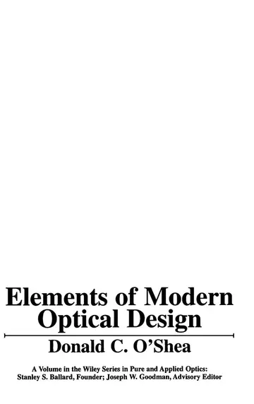 Cover of Elements of Modern Optical Design