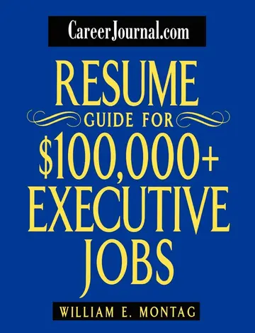 Cover of Careerjournal.Com Resume Guide for $100,000 + Executive Jobs