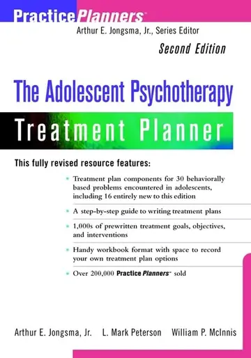 Cover of The Adolescent Psychotherapy Treatment Planner