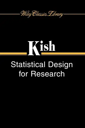 Cover of Statistical Design for Research