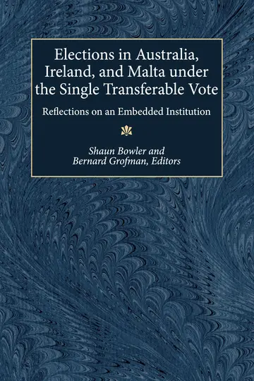Cover of Elections in Australia, Ireland, and Malta Under the Single Transferable Vote
