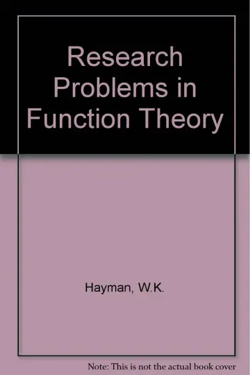Cover of Research Problems in Function Theory