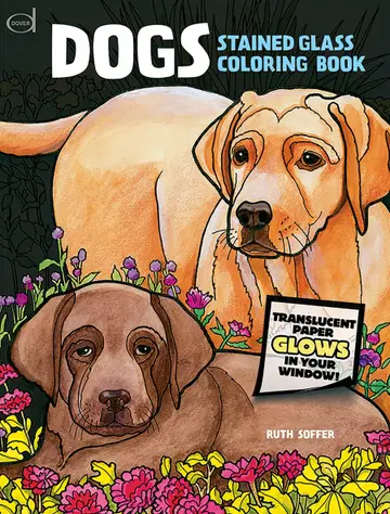 Cover of Dogs Stained Glass Coloring Book