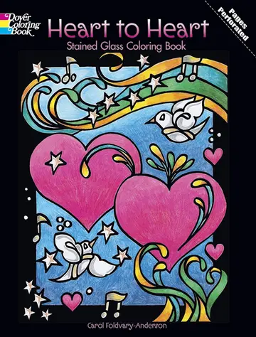 Cover of Heart to Heart Stained Glass Coloring Book