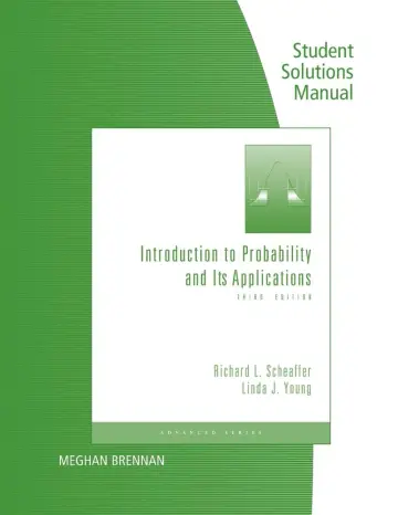 Cover of Student's Solutions Manual for Scheaffer/Young's Introduction to Probability and Its Applications, 3rd