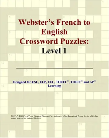 Cover of Webster's French to English Crossword Puzzles