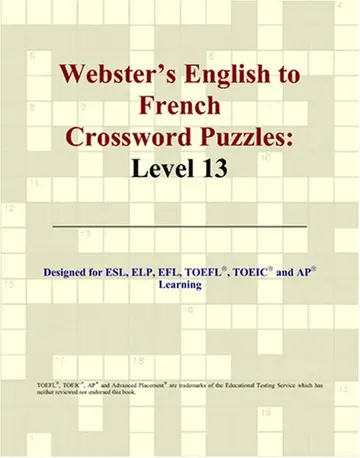 Cover of Webster's English to French Crossword Puzzles