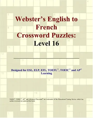 Cover of Webster's English to French Crossword Puzzles