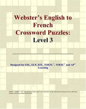 Cover of Webster's English to French Crossword Puzzles