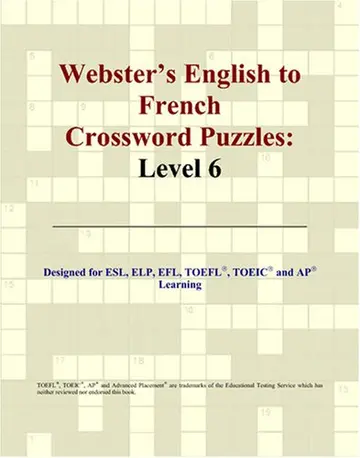 Cover of Webster's English to French Crossword Puzzles