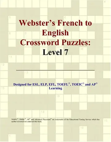 Cover of Webster's French to English Crossword Puzzles