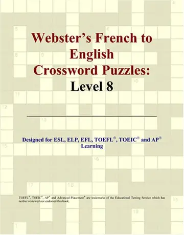 Cover of Webster's French to English Crossword Puzzles