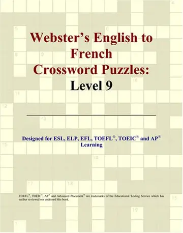 Cover of Webster's English to French Crossword Puzzles