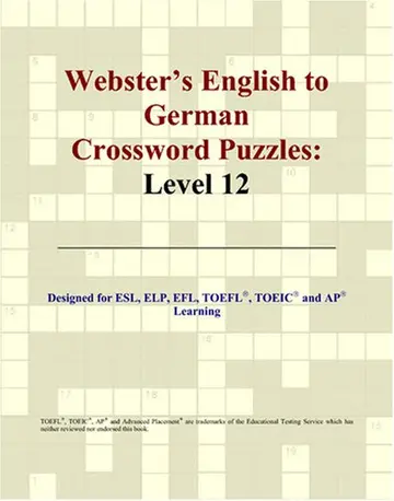 Cover of Webster's English to German Crossword Puzzles