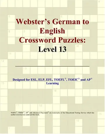 Cover of Webster's German to English Crossword Puzzles