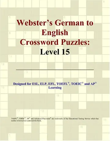 Cover of Webster's German to English Crossword Puzzles