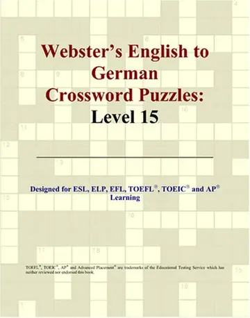 Cover of Webster's English to German Crossword Puzzles