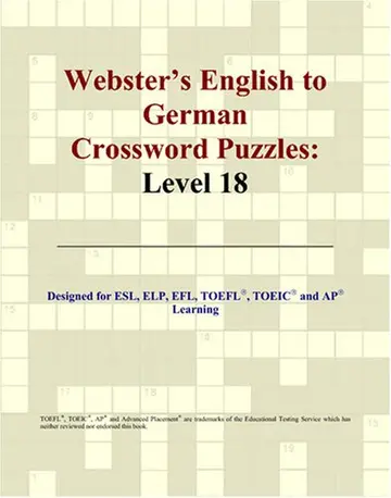 Cover of Webster's English to German Crossword Puzzles