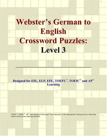 Cover of Webster's German to English Crossword Puzzles