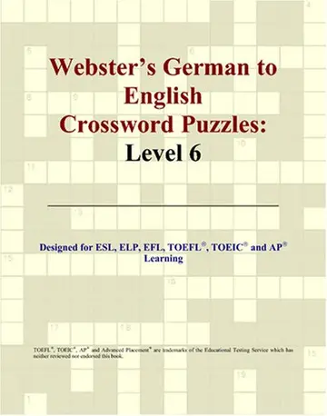 Cover of Webster's German to English Crossword Puzzles