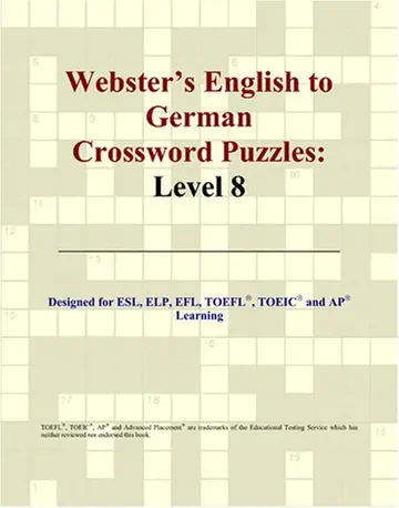 Cover of Webster's English to German Crossword Puzzles