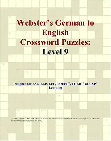 Cover of Webster's German to English Crossword Puzzles