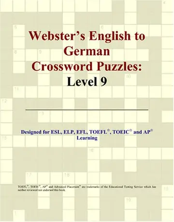 Cover of Webster's English to German Crossword Puzzles