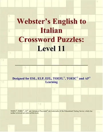 Cover of Webster's English to Italian Crossword Puzzles