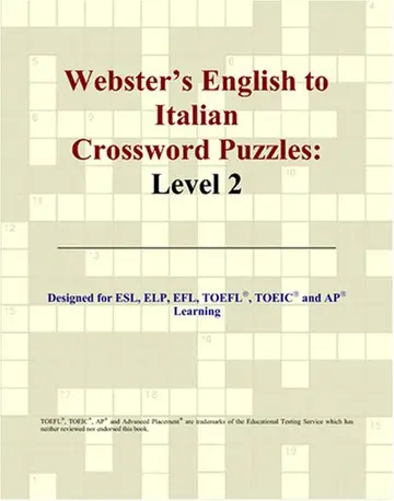 Cover of Webster's English to Italian Crossword Puzzles