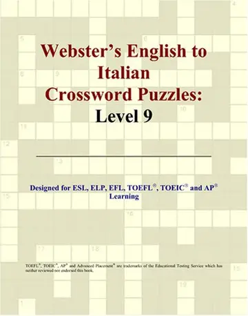 Cover of Webster's English to Italian Crossword Puzzles