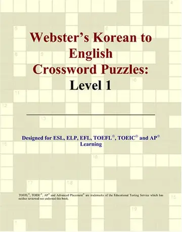 Cover of Webster's Korean to English Crossword Puzzles