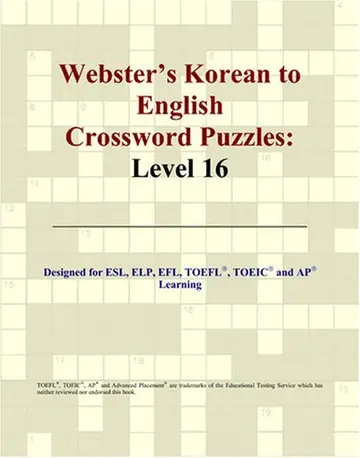 Cover of Webster's Korean to English Crossword Puzzles