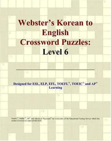 Cover of Webster's Korean to English Crossword Puzzles