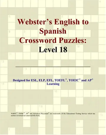 Cover of Webster's English to Spanish Crossword Puzzles
