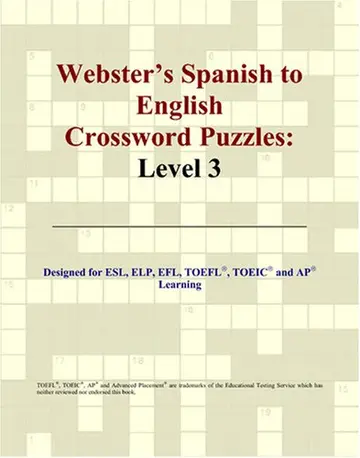 Cover of Webster's Spanish to English Crossword Puzzles