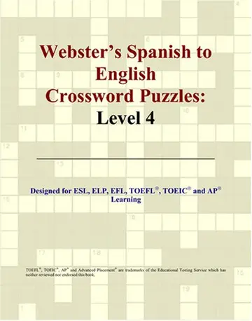 Cover of Webster's Spanish to English Crossword Puzzles